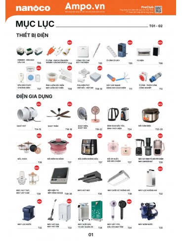 CATALOGUE THIẾT BỊ ĐIỆN PANASONIC & NANOCO T10.2026