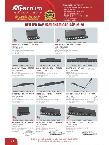 CATALOGUE ĐÈN ANFACO THÁNG 02.2026