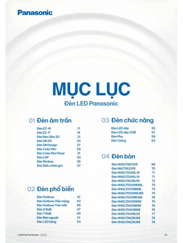 CATALOGUE ĐÈN PANASONIC THÁNG 06 - 2026