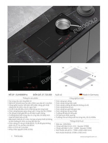 CATALOGUE THIẾT BỊ BẾP EUROGOLD 2026