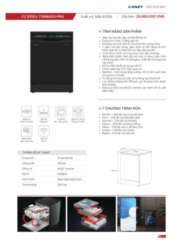 CATALOGUE THIẾT BỊ BẾP CANZY 2026