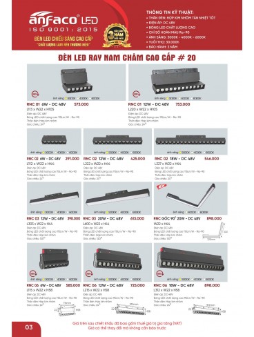 CATALOGUE ĐÈN ANFACO THÁNG 05.2026