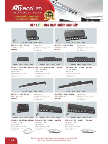CATALOGUE ĐÈN ANFACO THÁNG 09.2025