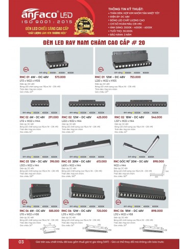 CATALOGUE ĐÈN ANFACO THÁNG 07.2026