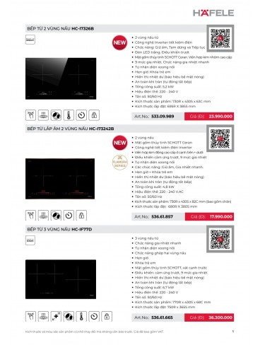 CATALOGUE THIẾT BỊ BẾP HAFELE 2026