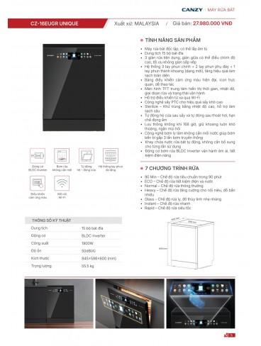 CATALOGUE THIẾT BỊ BẾP CANZY 2026
