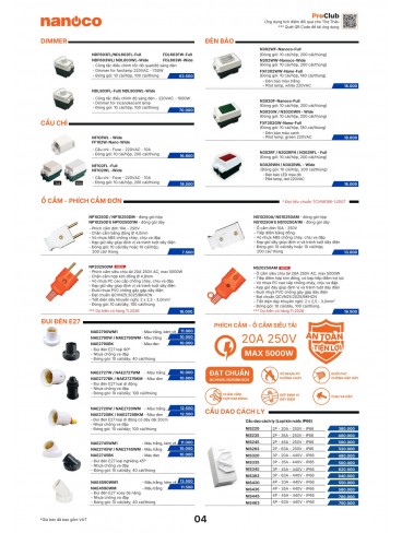 CATALOGUE THIẾT BỊ ĐIỆN PANASONIC & NANOCO T10.2026