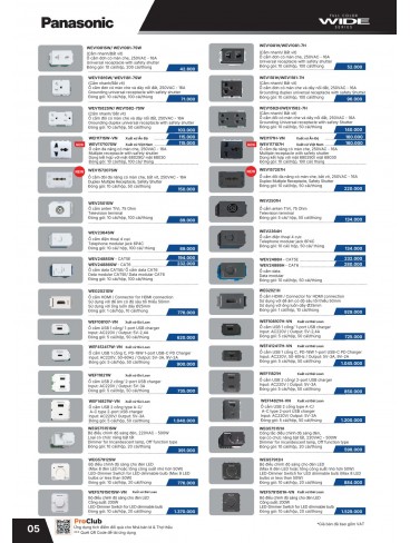 CATALOGUE THIẾT BỊ ĐIỆN PANASONIC - NANOCO THÁNG 01.2026