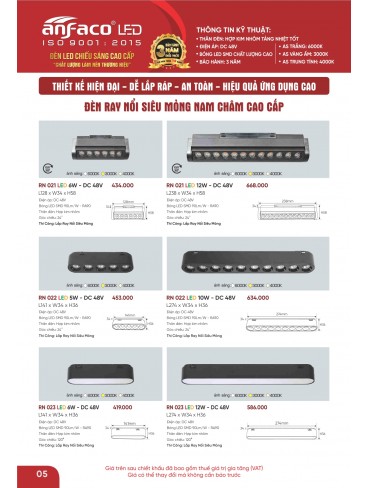 CATALOGUE ĐÈN ANFACO THÁNG 09.2025