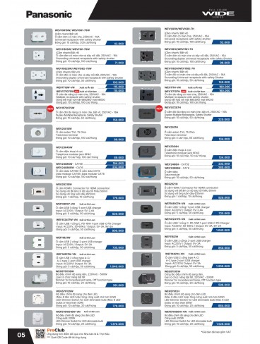 CATALOGUE THIẾT BỊ ĐIỆN PANASONIC & NANOCO T04.2026