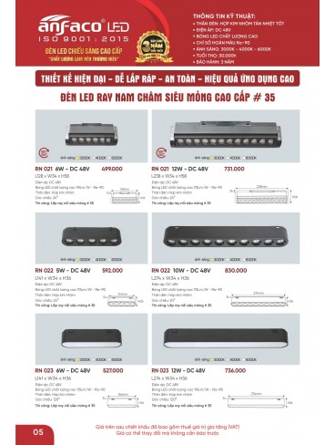 CATALOGUE ĐÈN ANFACO THÁNG 05.2026