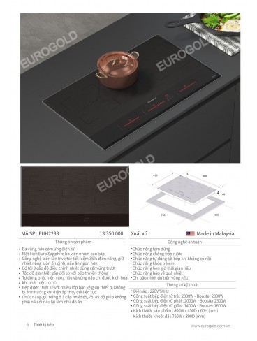 CATALOGUE THIẾT BỊ BẾP EUROGOLD 2026