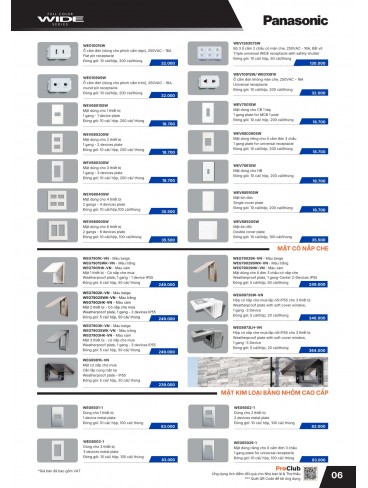 CATALOGUE THIẾT BỊ ĐIỆN PANASONIC & NANOCO T07.2026