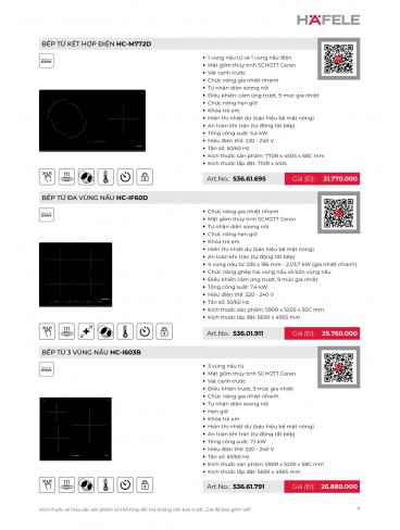 CATALOGUE THIẾT BỊ BẾP HAFELE 2026