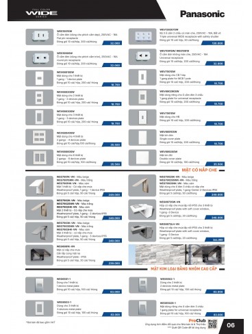 CATALOGUE THIẾT BỊ ĐIỆN PANASONIC & NANOCO T01.2026