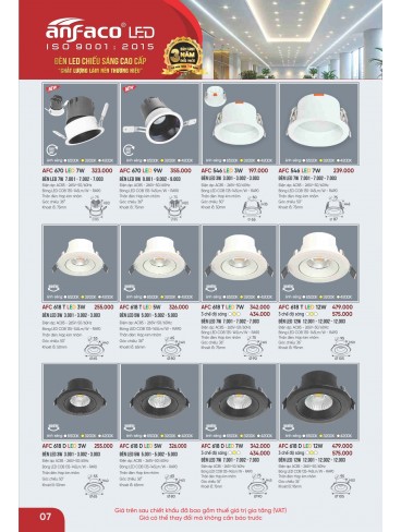 CATALOGUE ĐÈN ANFACO THÁNG 09.2025