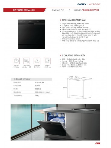 CATALOGUE THIẾT BỊ BẾP CANZY 2026