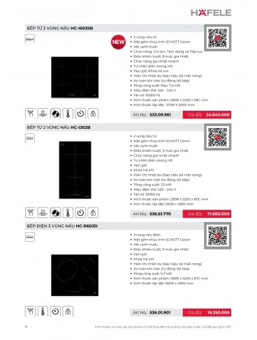 CATALOGUE THIẾT BỊ BẾP HAFELE 2026