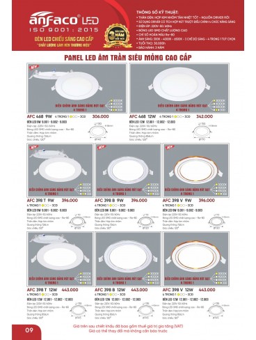 CATALOGUE ĐÈN ANFACO THÁNG 05.2026
