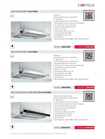 CATALOGUE THIẾT BỊ BẾP HAFELE 2026