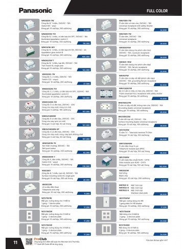 CATALOGUE THIẾT BỊ ĐIỆN PANASONIC - NANOCO THÁNG 01.2026