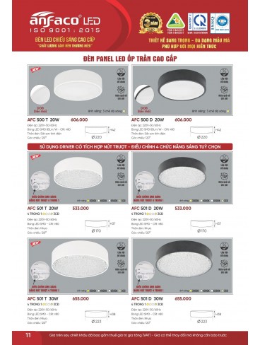 CATALOGUE ĐÈN ANFACO THÁNG 07.2026