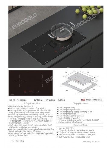 CATALOGUE THIẾT BỊ BẾP EUROGOLD 2026