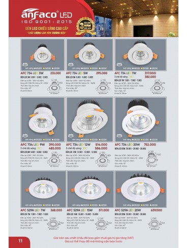CATALOGUE ĐÈN ANFACO THÁNG 09.2025