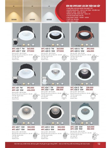 CATALOGUE ĐÈN ANFACO THÁNG 07.2026