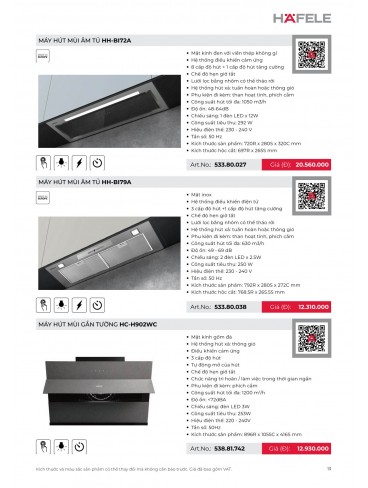 CATALOGUE THIẾT BỊ BẾP HAFELE 2026