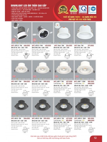 CATALOGUE ĐÈN ANFACO THÁNG 05.2026