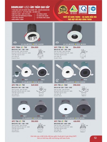 CATALOGUE ĐÈN ANFACO THÁNG 09.2025