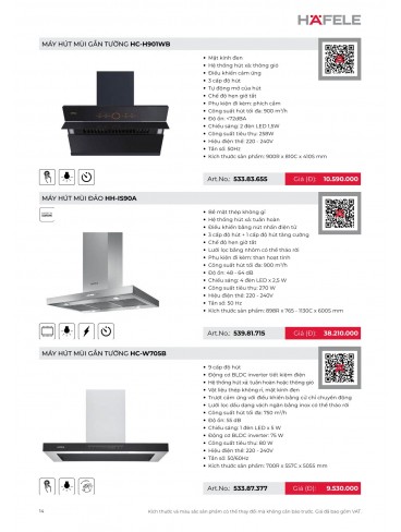 CATALOGUE THIẾT BỊ BẾP HAFELE 2026