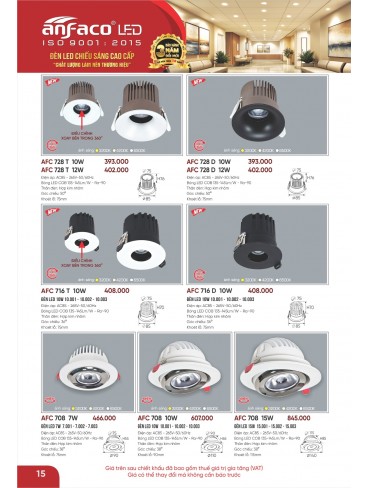CATALOGUE ĐÈN ANFACO THÁNG 02.2026