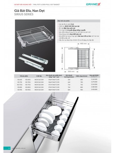 CATALOGUE THIẾT BỊ PHỤ KIỆN BẾP GRANDX 2026