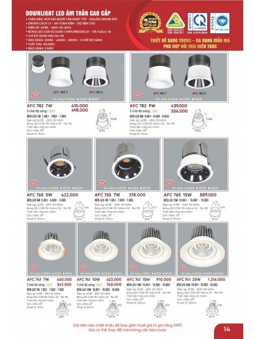 CATALOGUE ĐÈN ANFACO THÁNG 05.2026