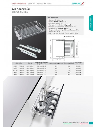 CATALOGUE THIẾT BỊ PHỤ KIỆN BẾP GRANDX 2026