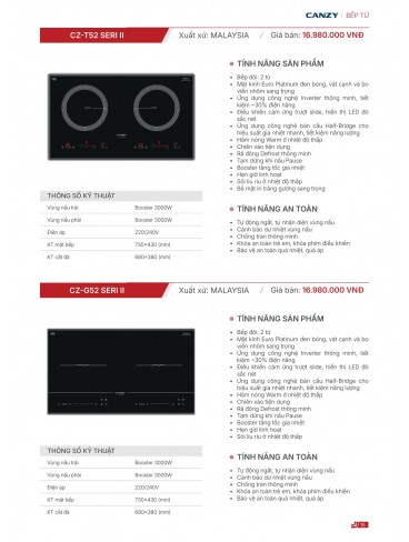 CATALOGUE THIẾT BỊ BẾP CANZY 2026