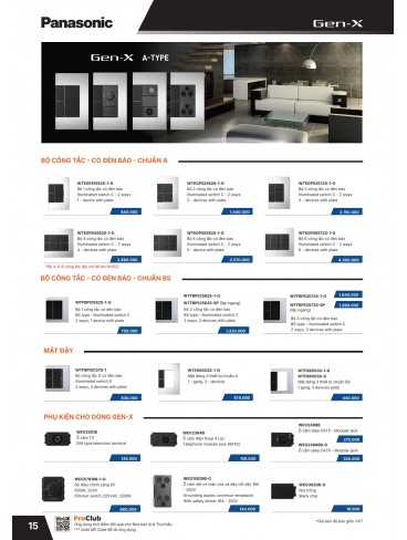CATALOGUE THIẾT BỊ ĐIỆN PANASONIC & NANOCO T04.2026