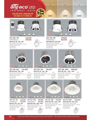CATALOGUE ĐÈN ANFACO THÁNG 07.2026