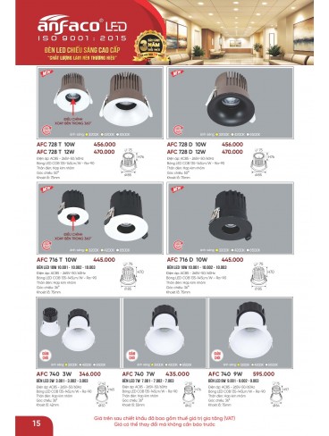 CATALOGUE ĐÈN ANFACO THÁNG 05.2026