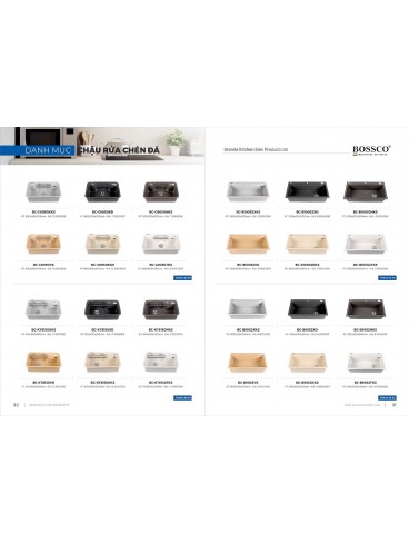 CATALOGUE BỒN RỬA CHÉN BOSSCO