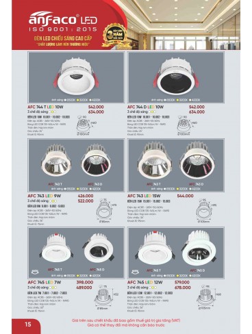 CATALOGUE ĐÈN ANFACO THÁNG 09.2025