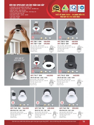 CATALOGUE ĐÈN ANFACO THÁNG 07.2026