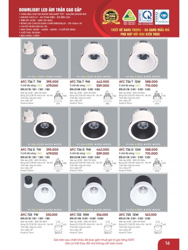 CATALOGUE ĐÈN ANFACO THÁNG 05.2026