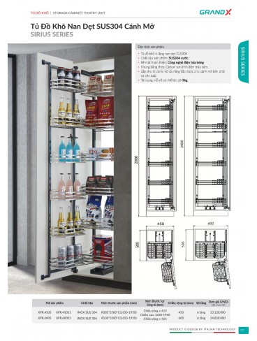 CATALOGUE THIẾT BỊ PHỤ KIỆN BẾP GRANDX 2026