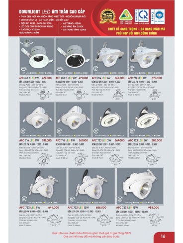 CATALOGUE ĐÈN ANFACO THÁNG 09.2025