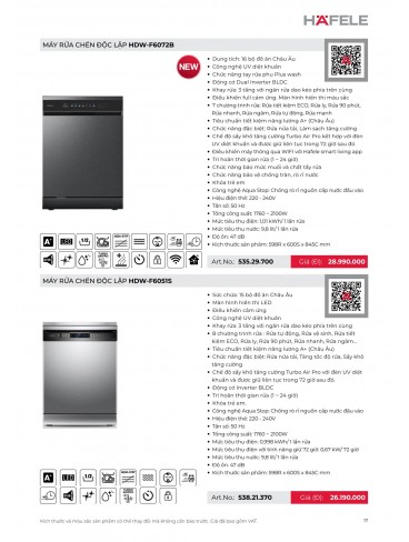 CATALOGUE THIẾT BỊ BẾP HAFELE 2026