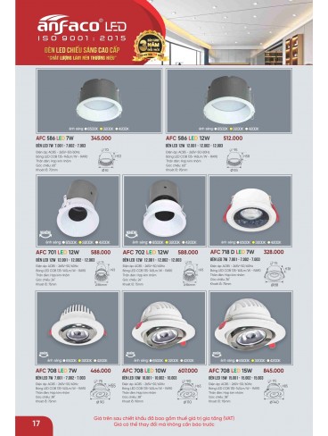 CATALOGUE ĐÈN ANFACO THÁNG 09.2025