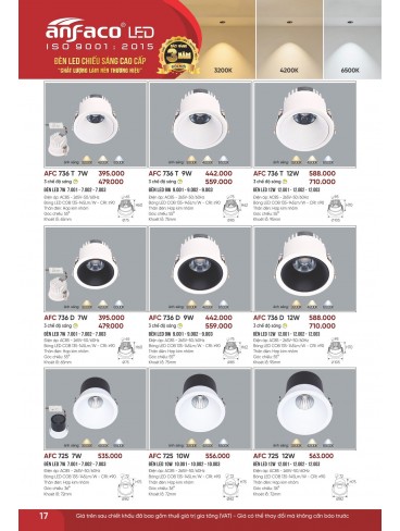 CATALOGUE ĐÈN ANFACO THÁNG 07.2026